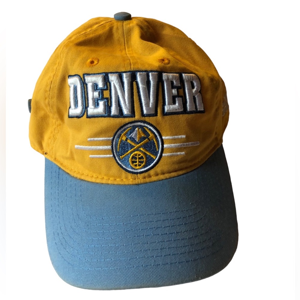NBA Denver Nuggets Slouch Youth 13-14 Cap Hat Adidas Yellow/Blue adjustable